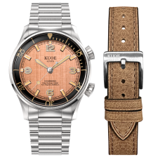 SOMBRERO 90-011, Salmon Pink Linen Textured Dial, 20 BAR Water Resistant